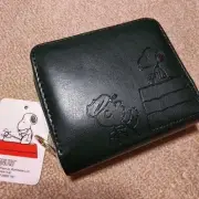 PEANUTS Snoopy m21 Charlie Brown Bifold Wallet Green Part 2
