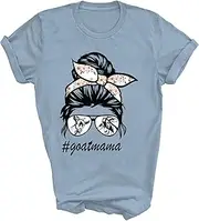 [SDVN] Goat Mama Messy Bun Goat Mom Hair Glasses Goats Lover Gift Unisex Shirt Women Men