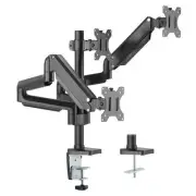 Mount-It! Triple Monitor Mount with Gas Spring Arms | Fits 17-27 Inch Screens