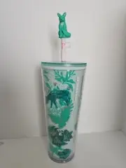 Starbucks Holiday 2022 Enchanted Forest Venti Tumbler With FOX Straw Topper- NWT