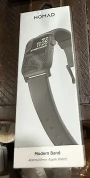 NOMAD Modern Leather Band 41/40/mm Black For Apple Watch 9 8 7 SE 6 5