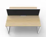 RAPIDLINE DELUXE LOOP LEG WORKSTATION With Screen 2 Person Double Sided W1800 x D750 x H730mm (per user) Natural Oak Top White Frame