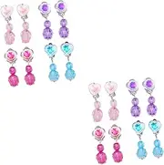 BRIGHTFUFU 8 Pairs Clip Earrings Set for Boys and Girls Girls Jewelry Set Pendant Earring Trays Random Style