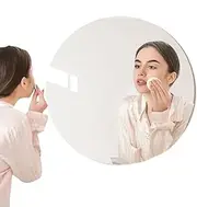 Vgvgaj Acrylic Mirrors for Wall | Round Acrylic Wall Makeup Mirror | Adhesive Bathroom Vanity Mirrors, Waterproof Room Wall Decor for Bathroom, Living Room