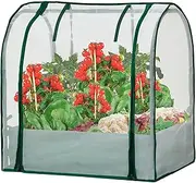 Purlyu Mini Greenhouse for Indoor Outdoor, Small Plastic Plant Green House 4-Tier Rack Stand Portable Greenhouses with Durable PE Cover for Seedling, 2.5x1.6x5.2 FT,(PLGH7050WS)