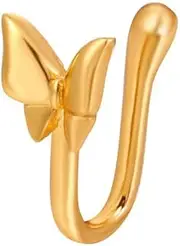 [Generic] Nose Ring Hoop Clip On Nose Ring Butterfly Non Piercing Nose Ring Butterfly Nose Ring Hoop Jewelry for Women