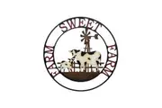 Willow & Silk Laser-Cut 60cm Cow & Baby/Windmill 'Farm Sweet Farm' Sign Wall Art