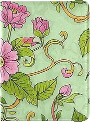 [Amooorous] Vintage Rattan Leaf Print Flower Leather decorative Passport and Vaccine Card Holder Combo Travel Documents Organizer Protector Passport Holder Ultra Slim, Vintage rattan leaf print flower, 1 size