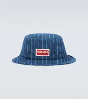 [Kenzo] Kenzo Logo denim bucket hat One Size blue