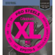 D'Addario EPS170-5 ProSteels 5-String Long Scale Bass Strings 45-130