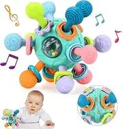 Baby Montessori Sensory Toys 0-6 Months, Teething Toys for Babies, Gifts for Infant Newborn Boys Girls 0 3 6 9 12 18 Months, Rattle Chew Toys for 1 2 Year Old Toddler BPA-Free Freezer Soft (Green)