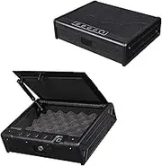 Portable Safe, Biometric Safe, with Fingerprint Lock, Combination Lock and Key Lock, Equipped with Safety Rope, Key and Led Light, Suitable for Office and Home Valuables Safe