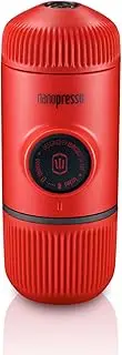 [WACACO] Nanopresso Portable Espresso Maker, Upgrade Version of Minipresso, 18 Bar Pressure, Red Patrol Edition, Extra Small Travel Coffee Maker, Manually Operated. Perfect Office use