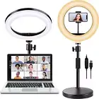 Selfie Ring Light with Stand and Phone Holder 10'' Dimmable Desktop LED Circle