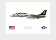 Warhead Illustrated F-14A Tomcat VF-84 Jolly Rogers 200 Aircraft Print