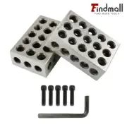 2X 1-2-3 Blocks 0.0001" Precision Ground 23 Holes set MATCHED Machinist Findmall
