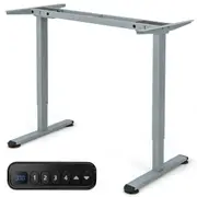 Giantex Electric Standing Desk Frame Motorised Computer Desk Base Height Adjustable w/Control Panel Grey