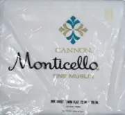 Cannon Monticello Twin Flat Sheet White Fine Muslin 100% Cotton Vintage USA NIP