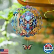 INCOK Wind Spinners Metal Butterfly - Hanging Wind Spinner for Outdoor and In