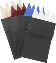 [OATIPHO] Men's Pocket Square Handkerchiefs 4pcs Set Pre-folded Fabric Suit Accessory for Men
