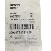 Irwin Hanson Stock #1827ZR TAP 6MM-1.0 Bottoming Qty 5 Metal TAPS