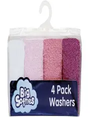 [Big Softies] Cotton Washers 4 Pack in pink