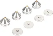 4 PCS Aluminum Alloy Speaker Spike Shockproof Adjustable Isolation Feet Stand Cone Pad for Turntable Amplifier CD DAC Recorder (Silver)