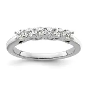 0.50ct. CZ Solid Real 14K White Gold 6-Stone Wedding Band Ring