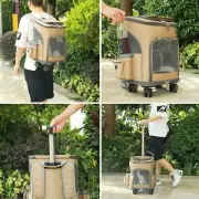 4 Wheels Pet Dog Carrier, Comfy Backpack, Small/Medium dog/cat, Foldable Mesh