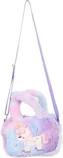 [Beaupretty] Adorable Unicorn Crossbody Bag for Plush Handbag with Strap for Little Stylish Storage for Coins Cards and More Present for Unicorn Lovers