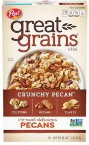 •:Post Great Grains Crunchy Pecans Whole Grain Cereal 16 oz. Box.:•
