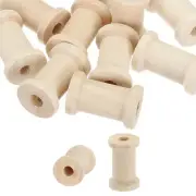 10Pcs Wooden Empty Spools 1" x 0.4" Sewing Thread Spool Wood Color