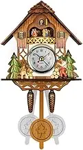Wooden Cuckoo Wall Clock Bird Bell Swing Alarm Watch Home Art Crafts Pendant Bedroom Decor Living Room
