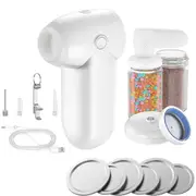 6 in 1 Handheld Vacuum Pump with 6 Jar Lids for Regular and Wide Mouth Mason Jars
