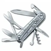 Victorinox CLIMBER Silver Tech Swiss Army Knife W/ Leather Clip Pouch - NEW