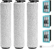3 Pack 3831 Replacement Brushes and Filters for Bissell Crosswave Hard Floor Expert Vacuum, Crosswave Hard Floor Expert Accessory Kit, Part No. B0555, 1637755, 1632973