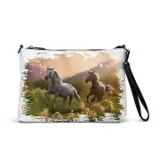 Valley Gallop Horse Watercolor Art Crossbody bag