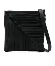 Pleats Please Issey Miyake Diagonal Pleats Shoulder Bag One size black