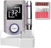 Cordless Nail Drill Machine ,OBEEGOO Diamond Surface Rechargeable Nail Drill 35000RPM Portable Electric E File Electric Acrylic Nail File Tools for Gel Nail ,Nail Beauty Salon (Diamond)