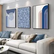 Wall Art, Framed Wall Art Set, Boho Oil Painting Photo Modern Posters Prints Ready to Decorate Hanging Living Room Bedroom Bathroom Office Home Wall Decor (Boho wall art, 16" X 24" X 3 pieces)