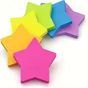 Star Sticky Notes, 3 × 3 Inches Pentagram Shaped Bright Colors Self Sticky Notes Pad Colour Sticky Notes for Home Office Notebook(6 Color)