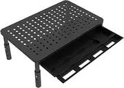 Desktop Computer Stand Heat Dissipation Bracket Sturdy Computer Rack with Drawer Desktop Accessories Organizer for Study Room