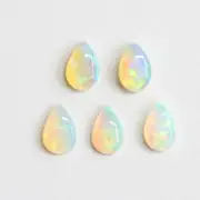 Pear 6 x 4mm set of 5 Australian light opals natural solid loose unset stone
