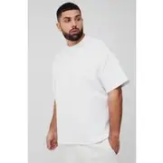 Mens White Plus Oversized Super Heavy Premium T-shirt