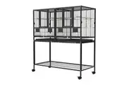 Oppsbuy Large Bird Cage 146cm Large Cage Aviary Parrot Budgie Pet Cage Wheel w/Brake