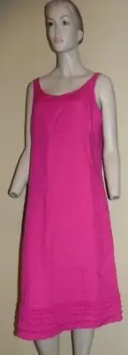 Eileen Fisher Fuschia Pink Irish Linen Tank Sleeveless Dress S