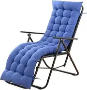 Extra Thick Sun Lounger Cushion Classic Design Texture Rocking Chair Cushion Home Decor Soft Sunlounger Seat Pads for Sunbed Long Bench Tatami(Dark Blue,48 * 120cm)