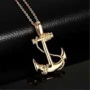 Simple Classic Fashion Anchor Cross Antique Silver Color Pendant Girl Short Long Chain Necklaces Jewelry For Men gold