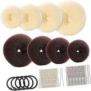 minkissy Donut Hair Bun Maker Set U-shaped Pins Hair Ties for Women Girls Styling Supplies for Chic Hairstyles