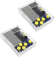 2PCS DIY Games Electronics Learning Soldering Practice Kit with Acrylic Case HU-001